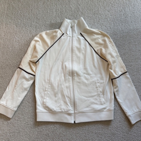 Vince Men's Leche Off White / Sail White Full Zip Track Jacket - Size M - Picture 3 of 5